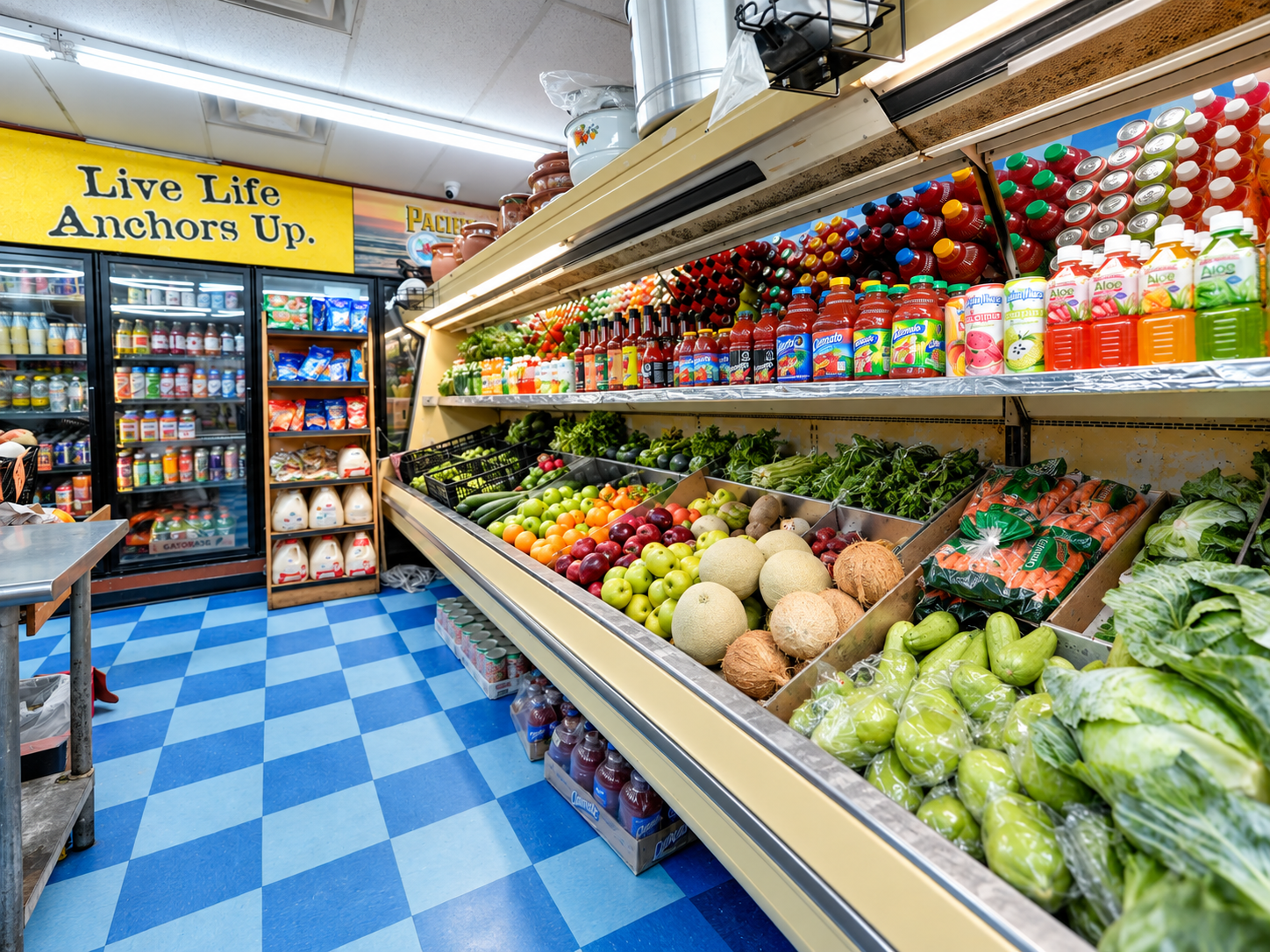 Produce aisle inside the market